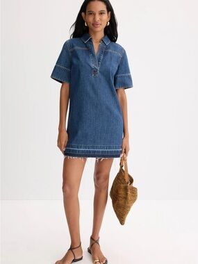 Veronica Beard Denim Blue Mini Shift Dress